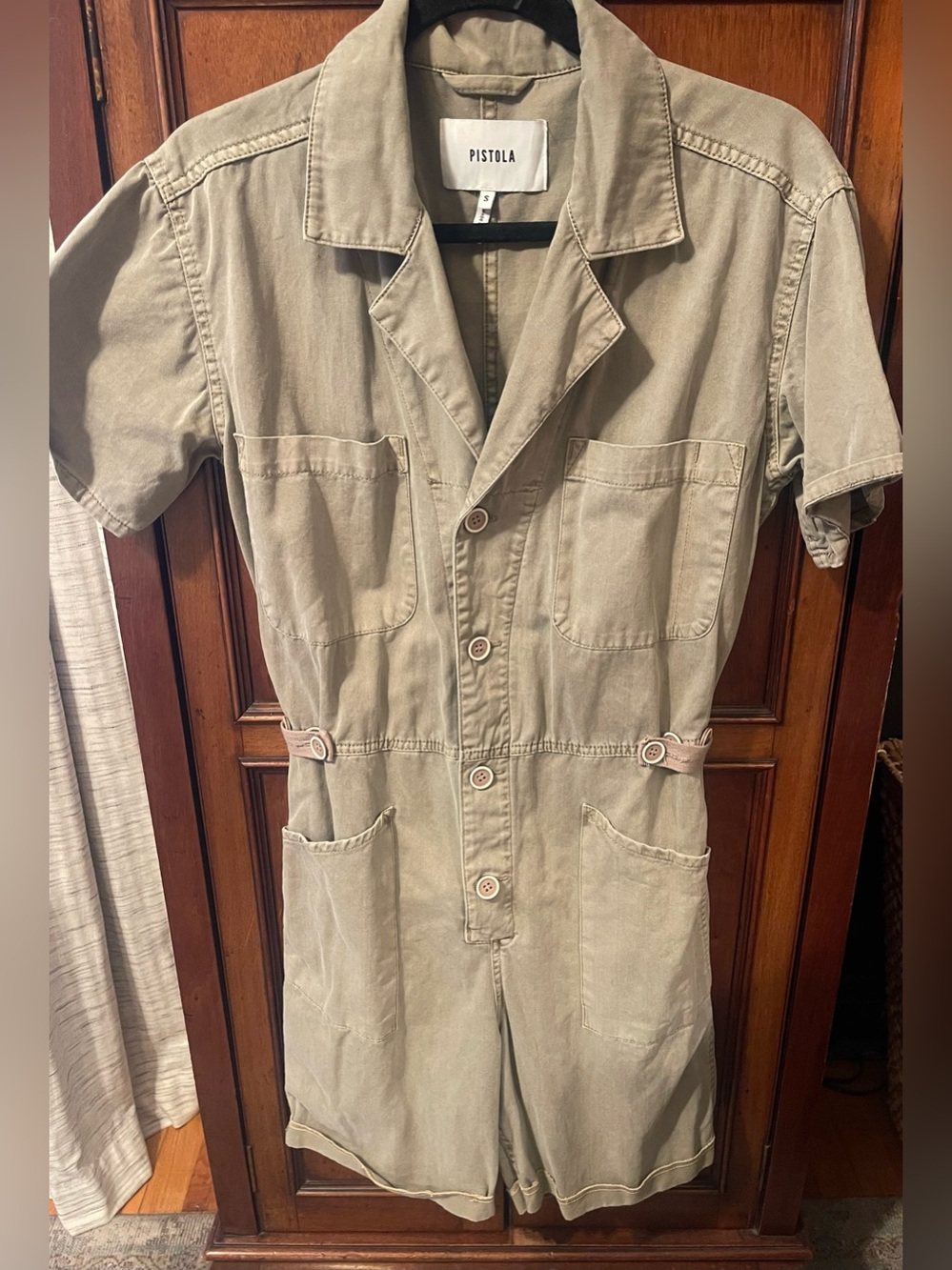 Pistola Parker Collared Button-Front Jumpsuit